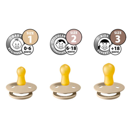 Pack of 2 Natural Rubber Pacifiers - Cloud &amp; Blush