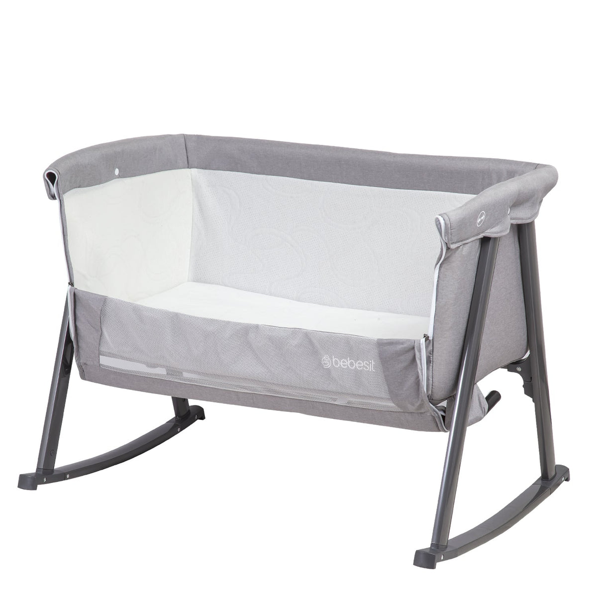 Cuna Moisés Balancín con Mosquitero - Gris | Bebesit