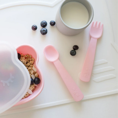 Cubiertos con Caja - Rosa Pastel | We Might Be Tiny