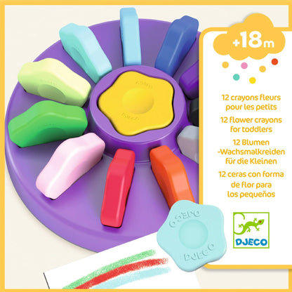 Set de 12 Crayones de Flores | Djeco