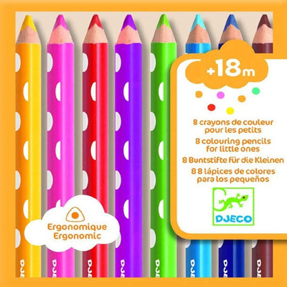 Set de 8 Lápices de Colores para Niños Pequeños | Djeco