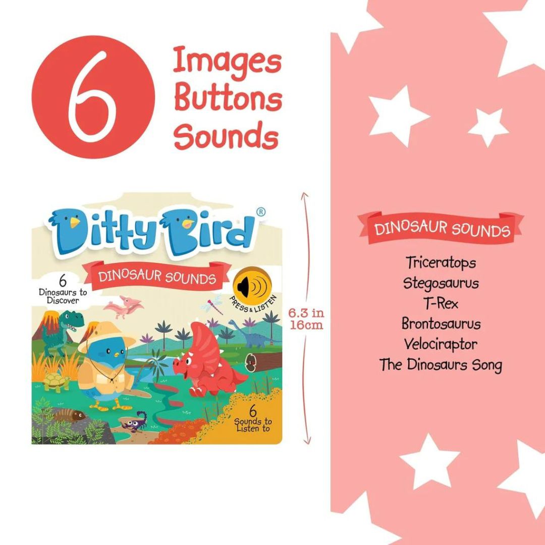 Libro Interactivo Musical - Dinosaur Sounds | Ditty Bird