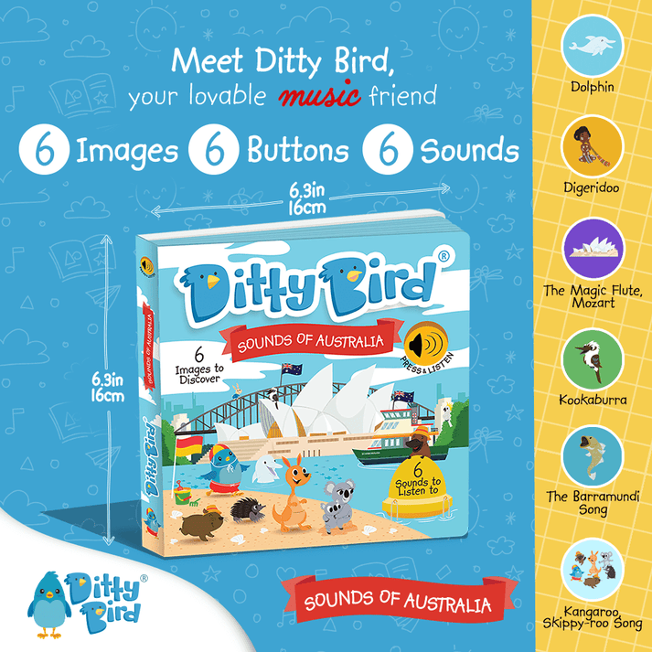 Libro Interactivo Musical - Sounds of Australia | Ditty Bird