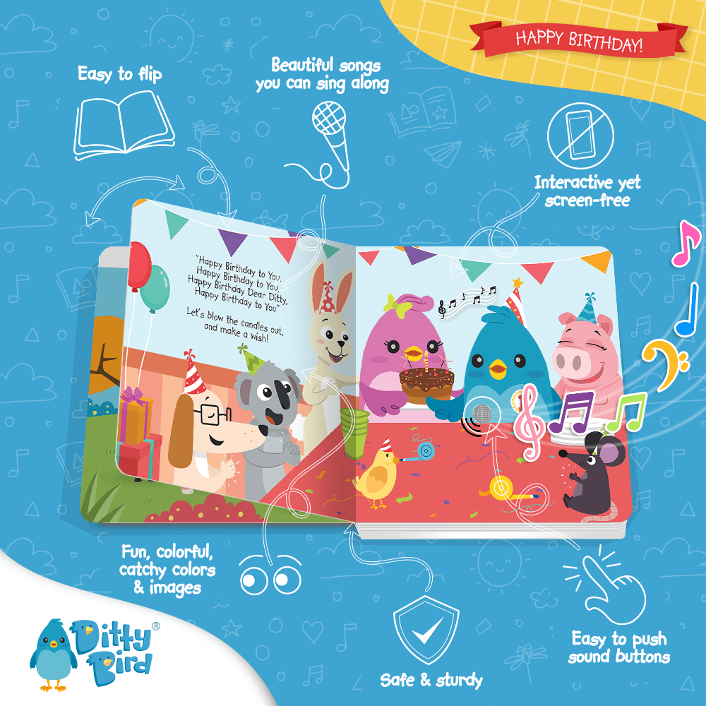 Libro Interactivo Musical - Happy Birthday | Ditty Bird