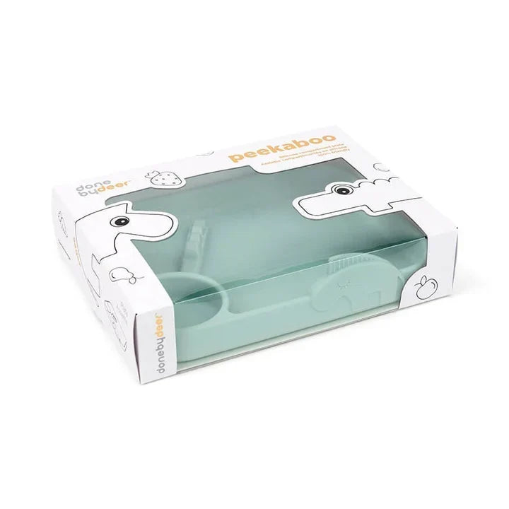 Plato con Compartimientos Peekaboo Deer Friends - Azul