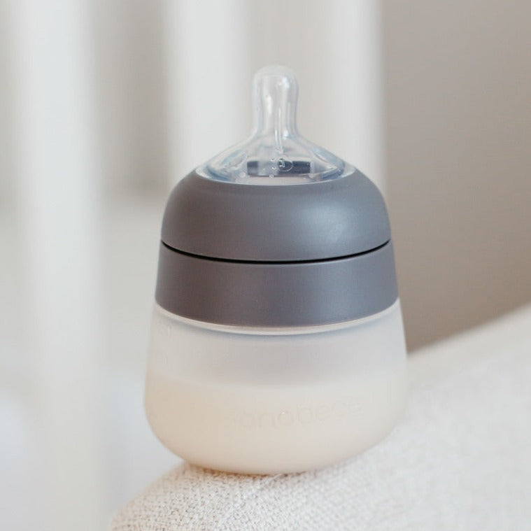 Pack 3 Mamaderas de Silicona 150 ml - Gris | Nanobebé