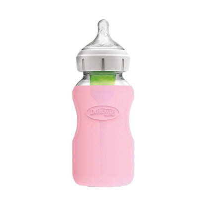 Funda Protectora para Mamadera de Vidrio Boca Ancha - Rosado | Dr. Brown's