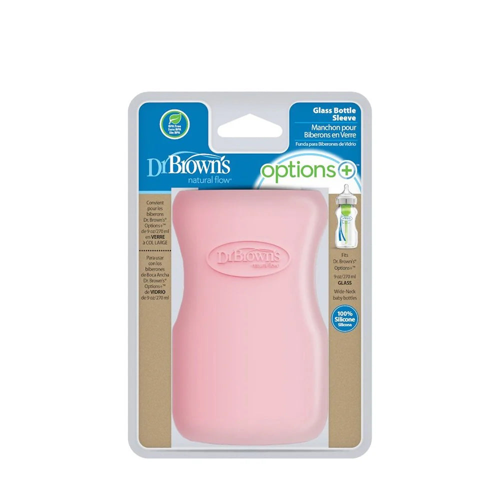 Funda Protectora para Mamadera de Vidrio Boca Ancha - Rosado | Dr. Brown's