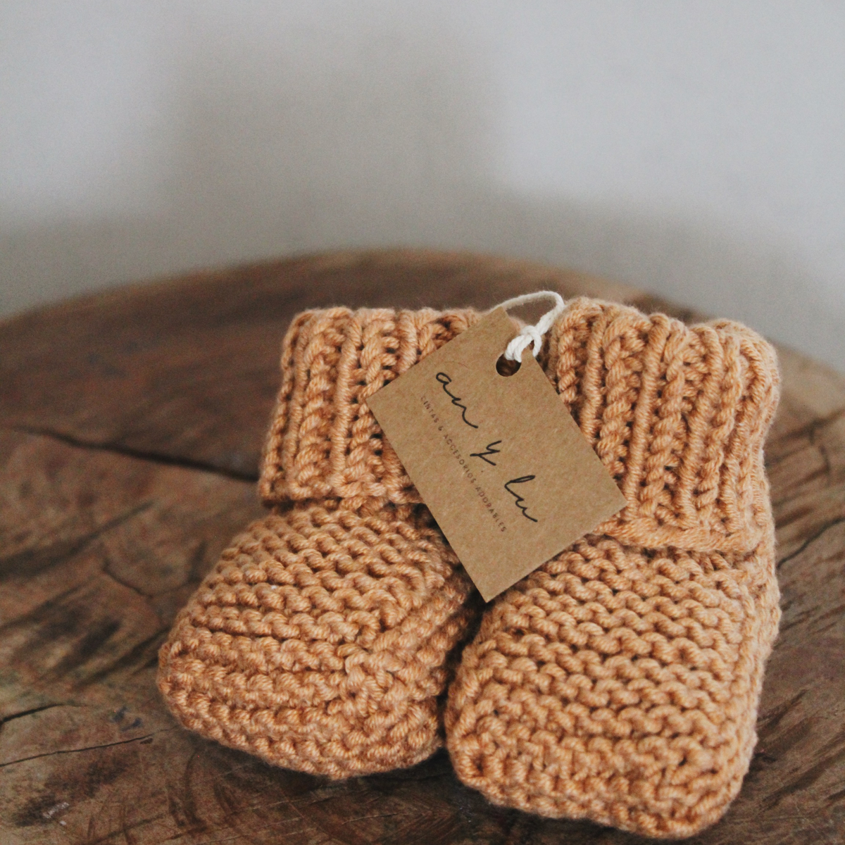 Botín tejido (0-6 meses) - Camel | An y Lu