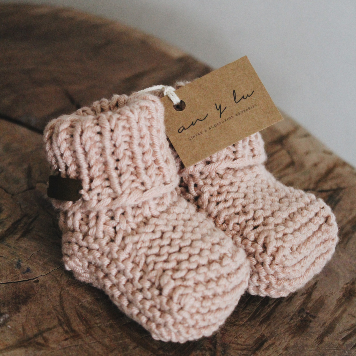 Botín tejido (0-6 meses) - Rosa Viejo | An y Lu