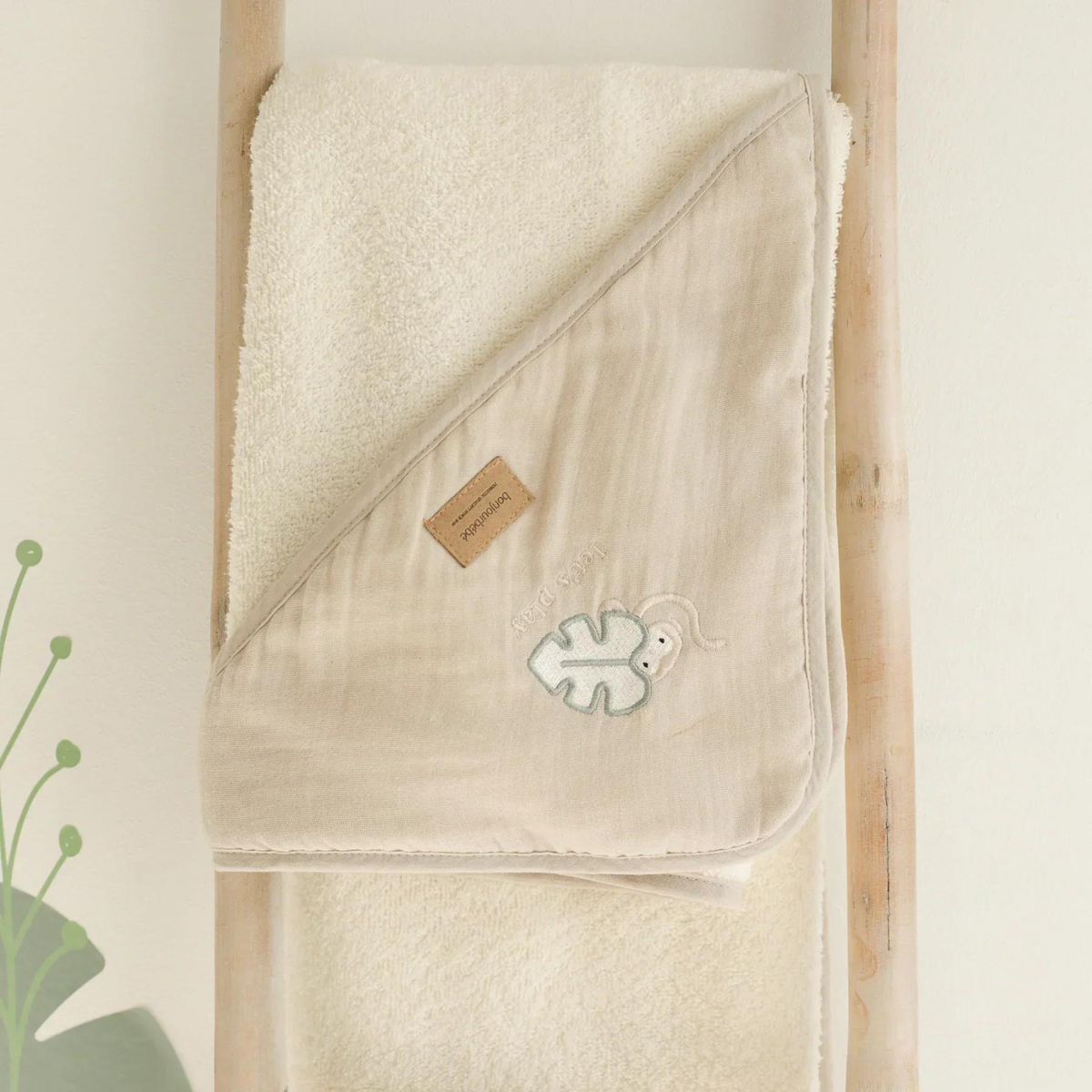 Toalla de Baño con Capucha 100% Algodón - Monkey Camel | Bonjourbébé