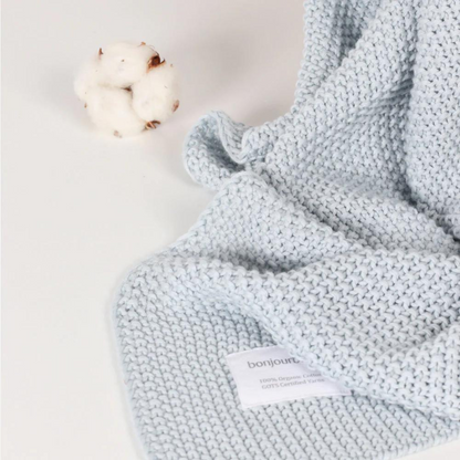 Manta Punto Rice 100% Algodón Orgánico - Azul | Bonjourbébé