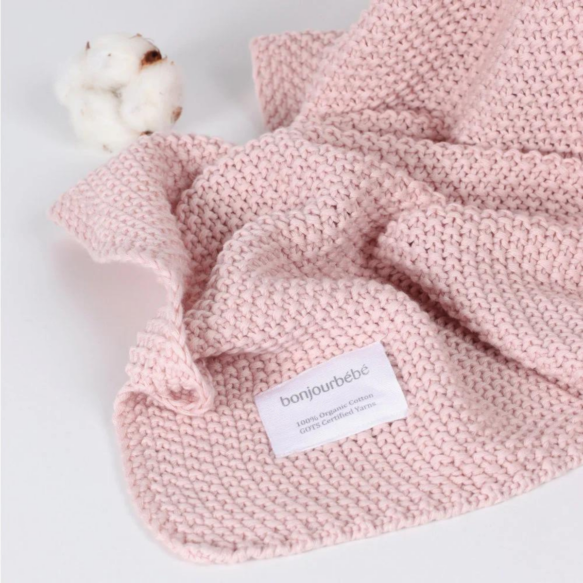 Manta Punto Rice 100% Algodón Orgánico - Rosa | Bonjourbébé
