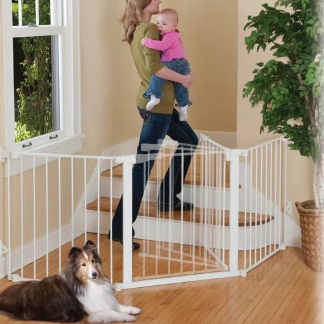 Puerta de Seguridad Autoconfigurable con Cierre Automático (210 cm) - Blanco | KidCo