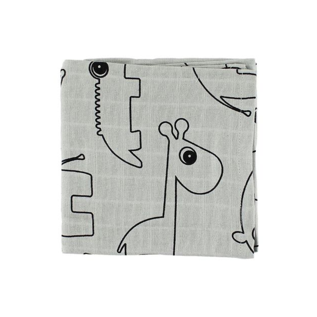 Set 2 Mantas Muselina Contour Grande - Gris | Done by deer