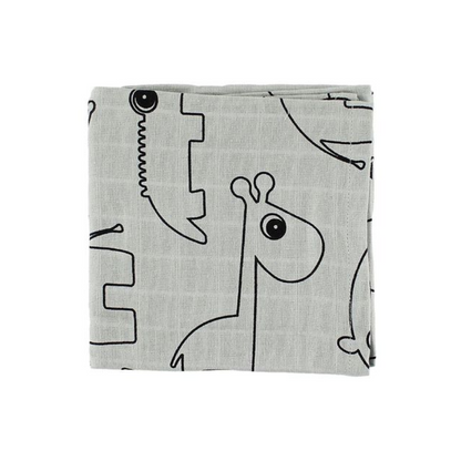 Set 2 Mantas Muselina Contour Grande - Gris | Done by deer