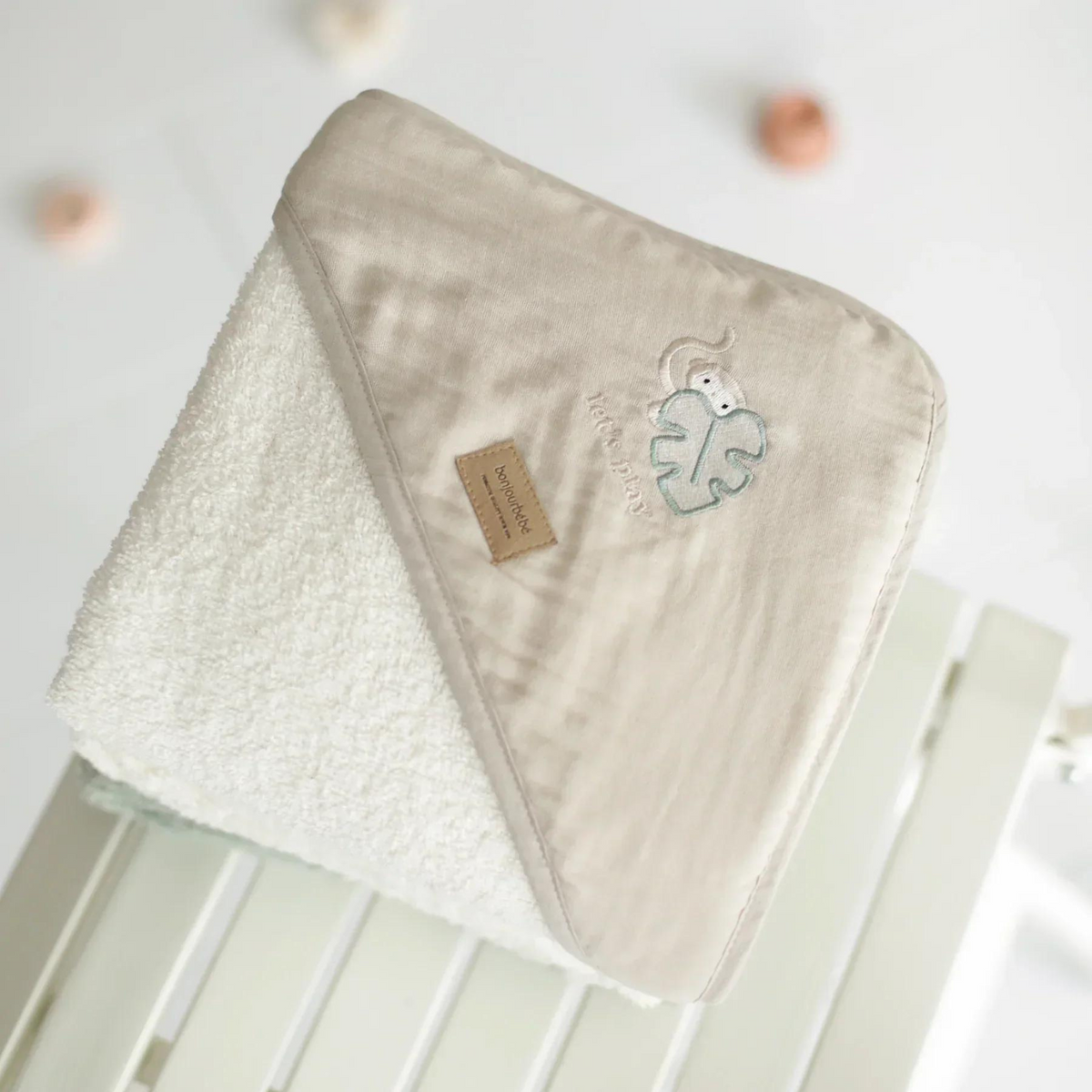 Toalla de Baño con Capucha 100% Algodón - Monkey Camel | Bonjourbébé