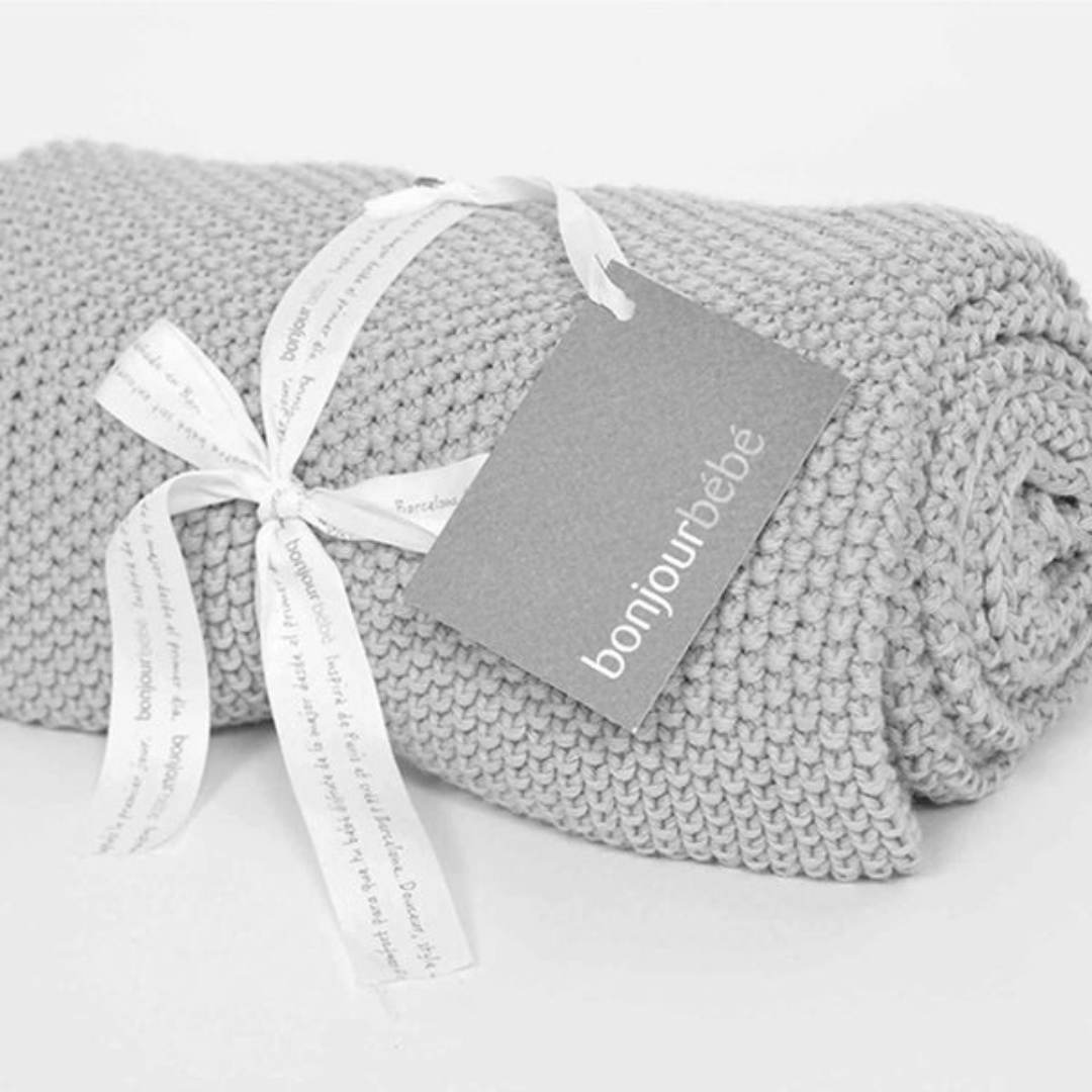 Manta Punto Rice 100% Algodón Orgánico - Gris | Bonjourbébé