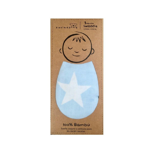 Manta Swaddle Bambú - Celeste | Kosleeping