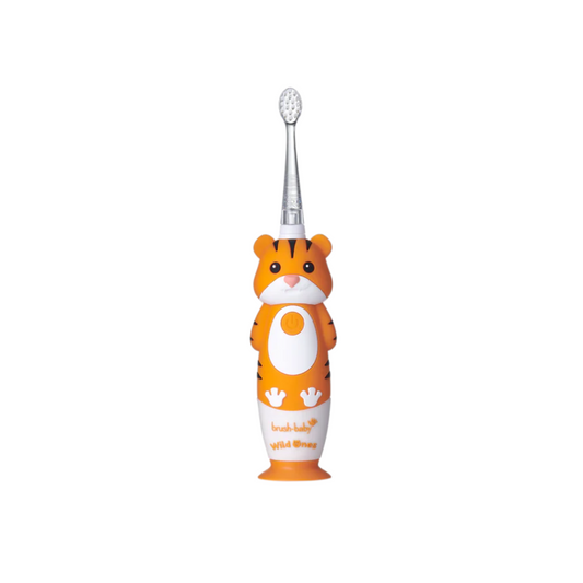 Cepillo de Dientes Eléctrico Recargable para Bebés y Niños WildOnes - Tigre | Brush Baby