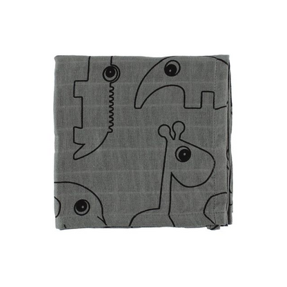 Set 2 Mantas Muselina Contour Grande - Gris | Done by deer