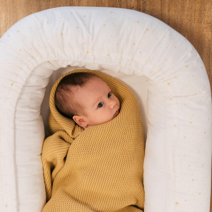Manta Punto Rice 100% Algodón Orgánico - Mostaza | Bonjourbébé