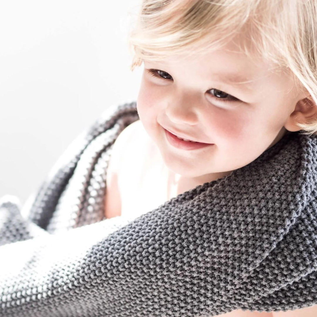 Manta Punto Rice 100% Algodón Orgánico - Gris | Bonjourbébé