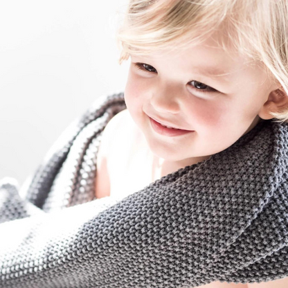 Manta Punto Rice 100% Algodón Orgánico - Gris | Bonjourbébé