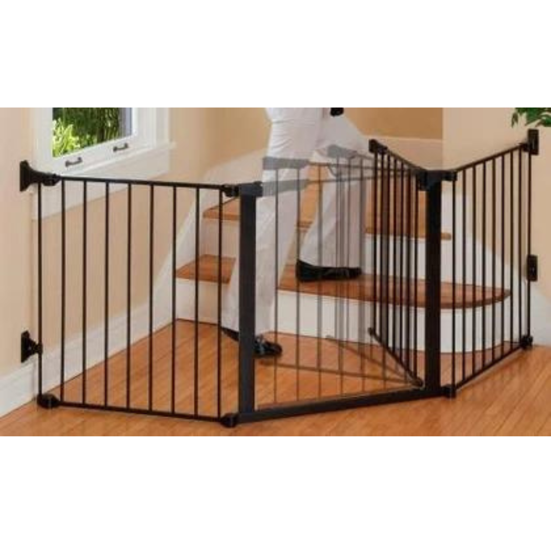 Puerta de Seguridad Autoconfigurable con Cierre Automático (210 cm) - Negro | KidCo