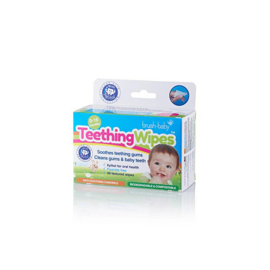 Toallitas Biodegradables para Dentición (20 unidades) | Brush Baby