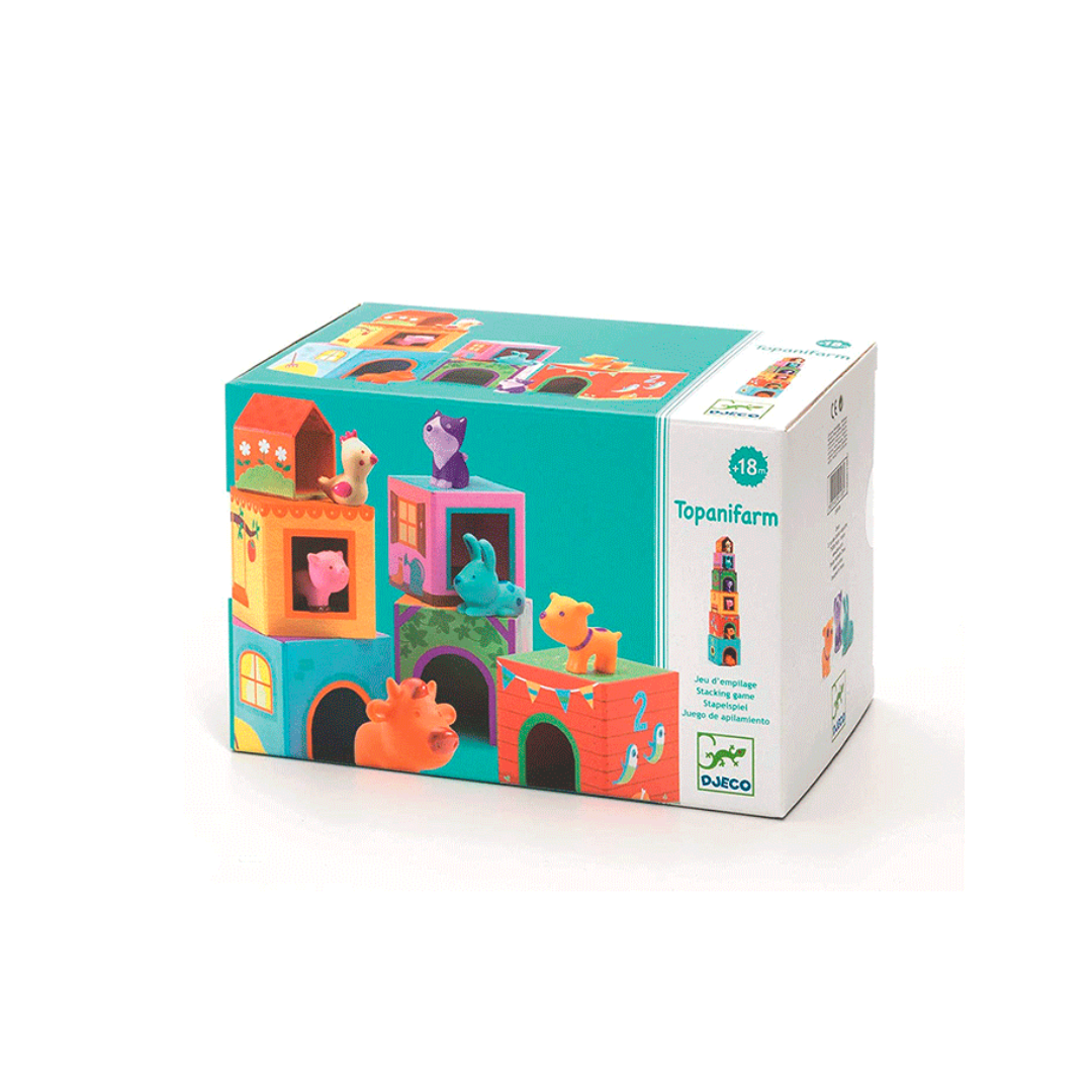Cubos Apilables con Animales - Topanifarm | Djeco