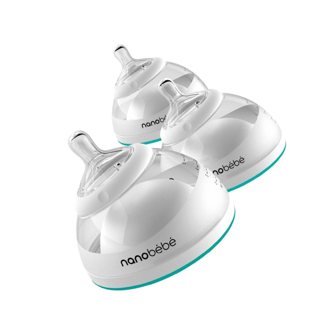 Pack 3 Mamaderas de Lactancia 150 ml - Blanca | Nanobebé