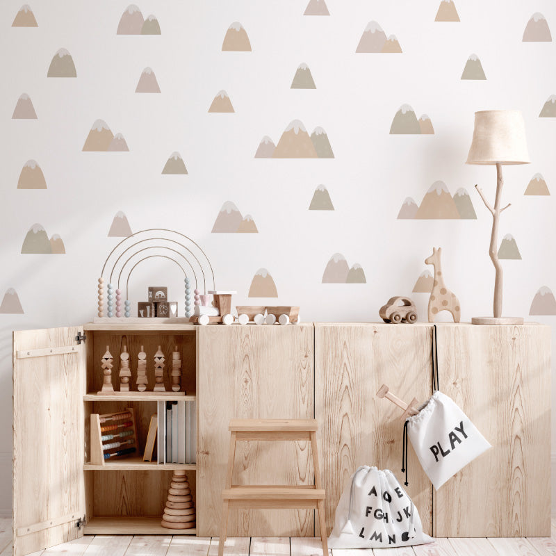 Stickers Decorativos Para Muros - Volcanes Naranjo y Rosa | Murami