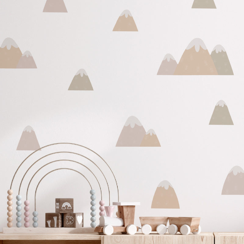 Stickers Decorativos Para Muros - Volcanes Naranjo y Rosa | Murami