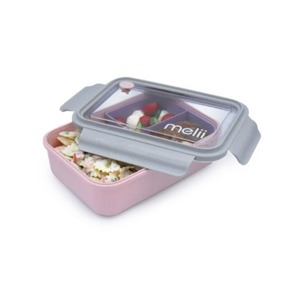 Lonchera Bento Box con Compartimentos Removibles 880 ml - Rosado, Gris y Lila | Melii