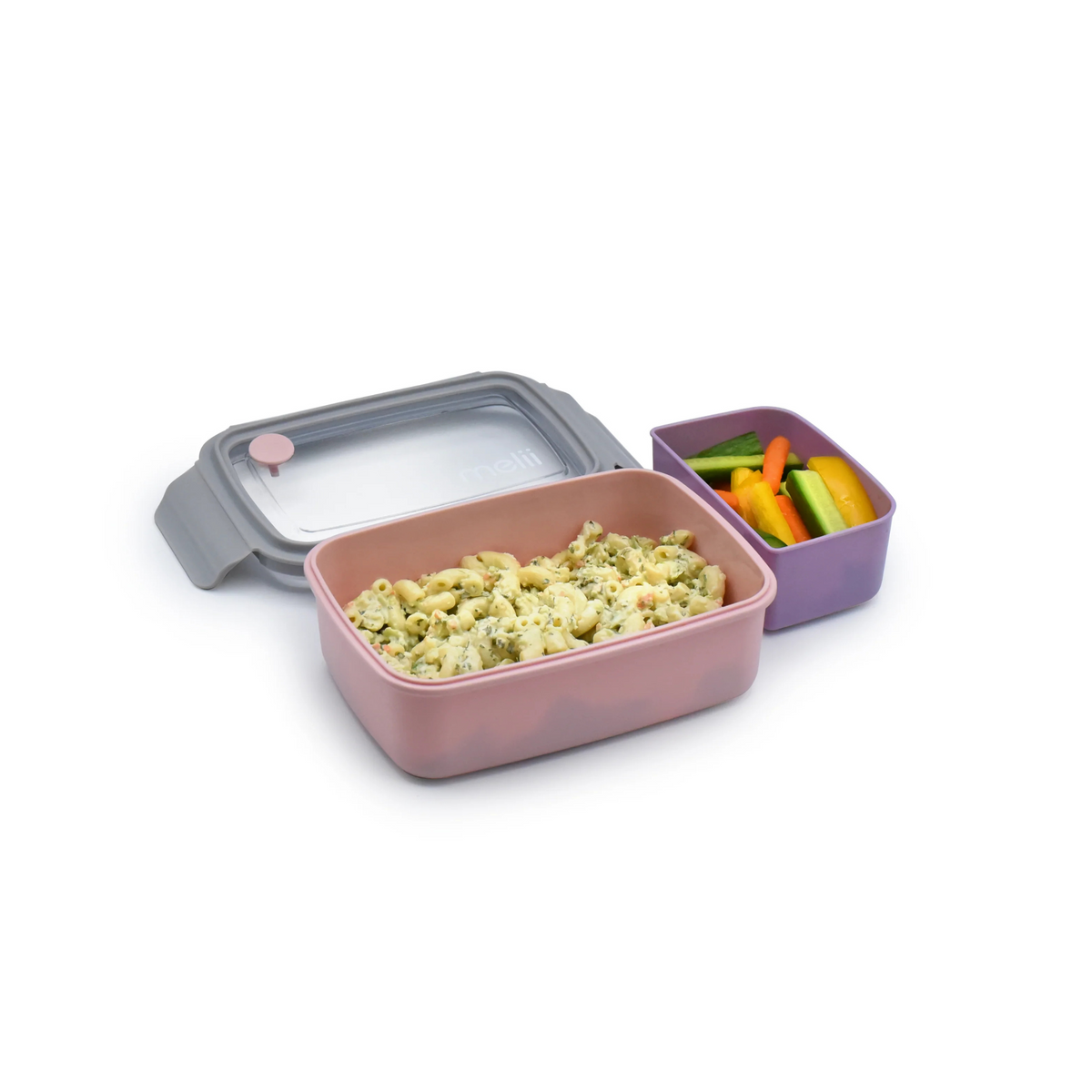 Lonchera Bento Box con Compartimentos Removibles 880 ml - Rosado, Gris y Lila | Melii