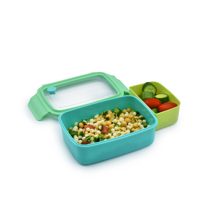Lonchera Bento Box con Compartimentos Removibles 880 ml - Celeste, Lima y Verde | Melii
