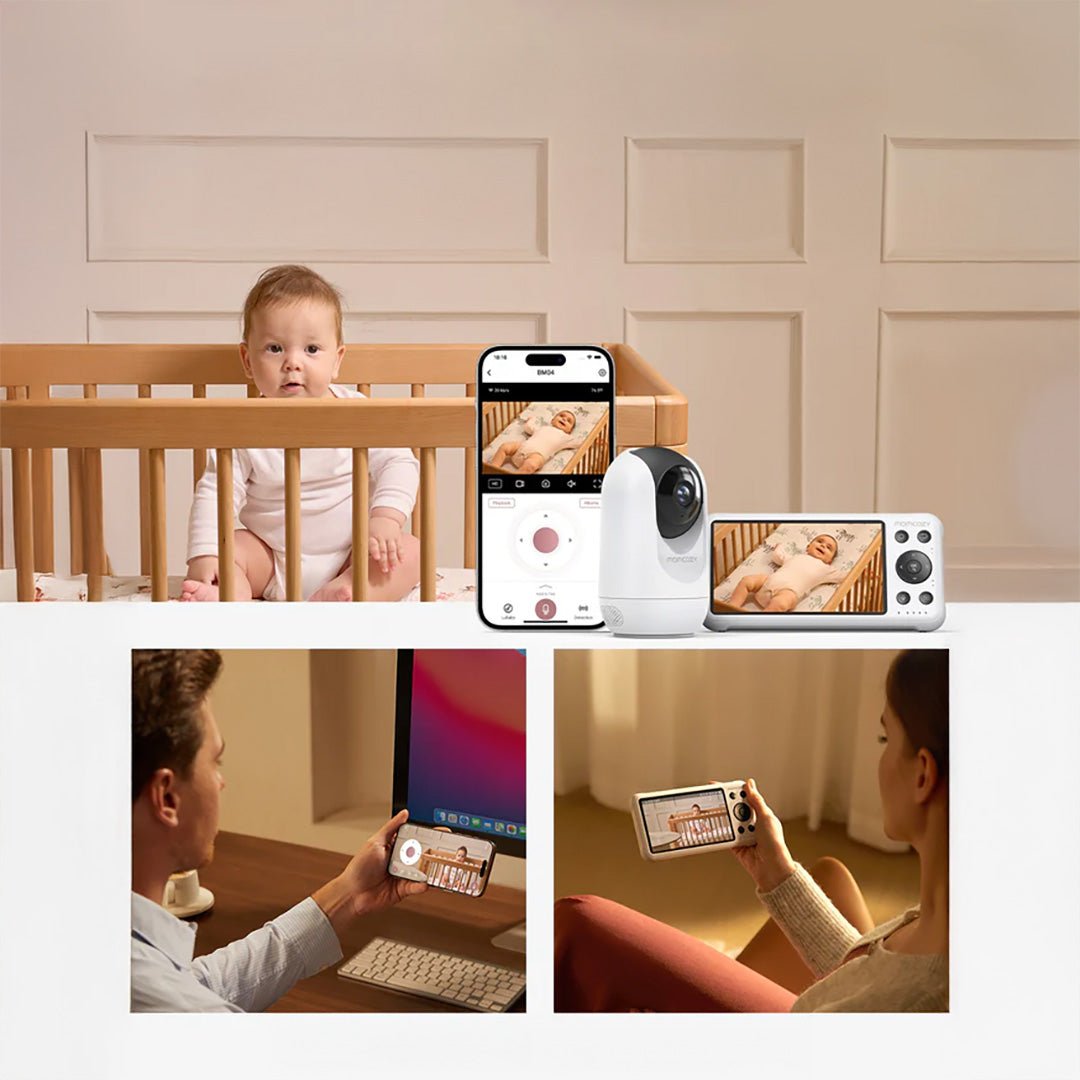 Monitor de bebé Wi - Fi con pantalla HD de 5" - MOMCOZY - Mini Nuts - Expertos en sillas de auto y coches de paseo