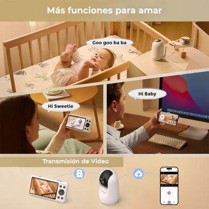 Monitor de bebé Wi - Fi con pantalla HD de 5" - MOMCOZY - Mini Nuts - Expertos en sillas de auto y coches de paseo
