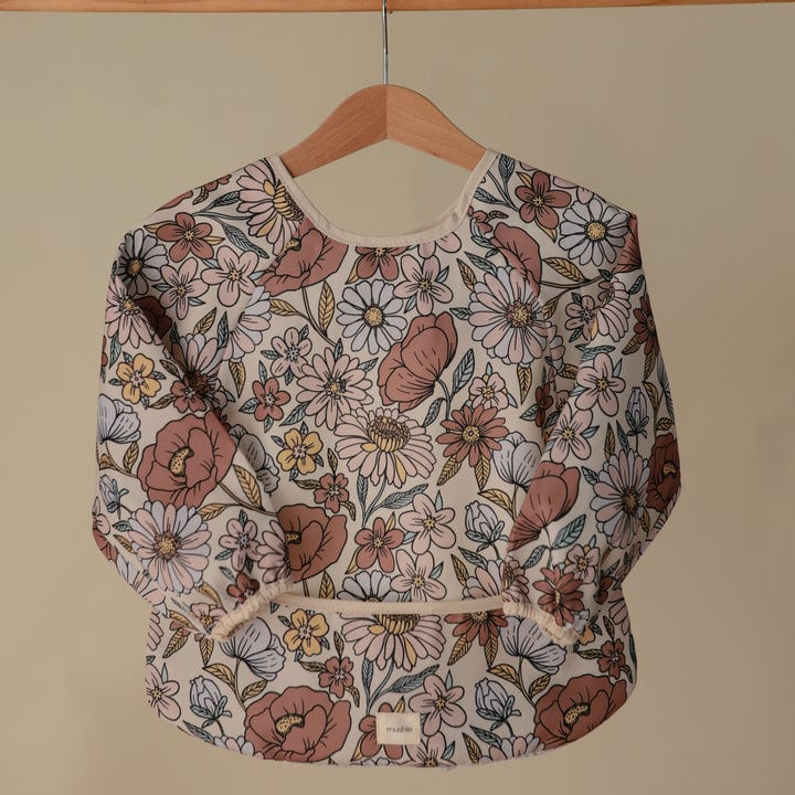 Babero Manga Larga - Flores Retro | Mushie