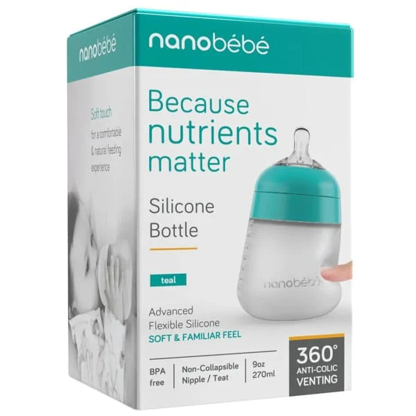 Silicone baby bottle 270 ml - Turquoise