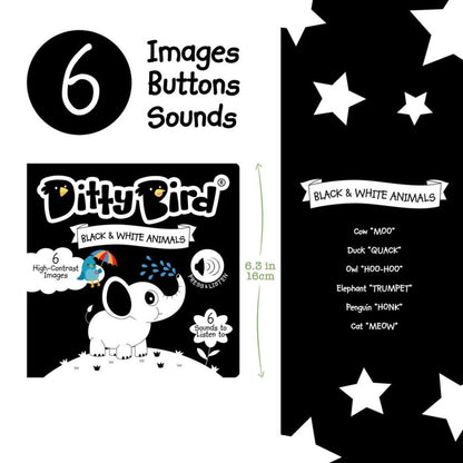 Libro Interactivo Musical - Black and White Animals | Ditty Bird