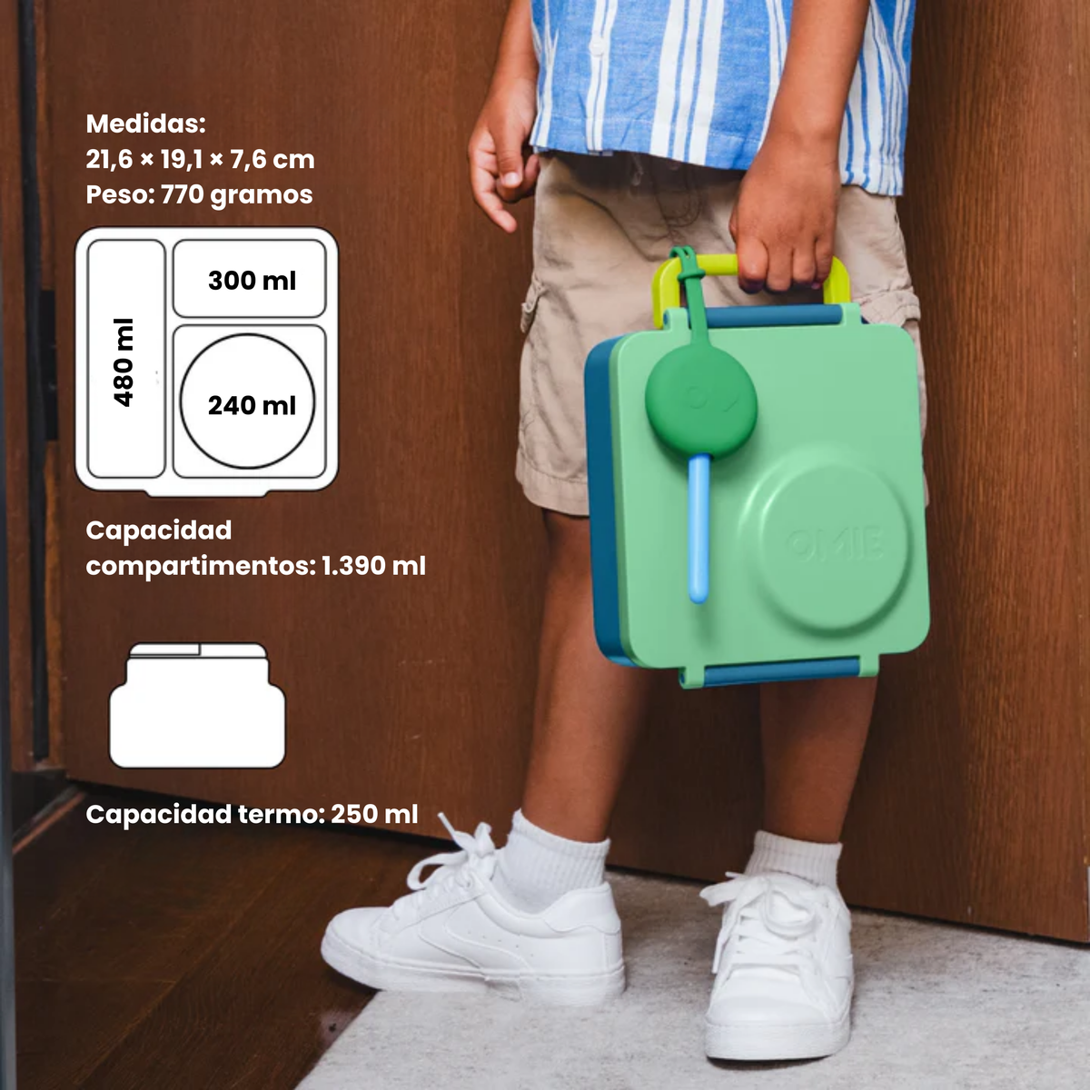 OmieBox® – Lonchera Térmica Infantil con Termo Integrado -  Meadow | Omie