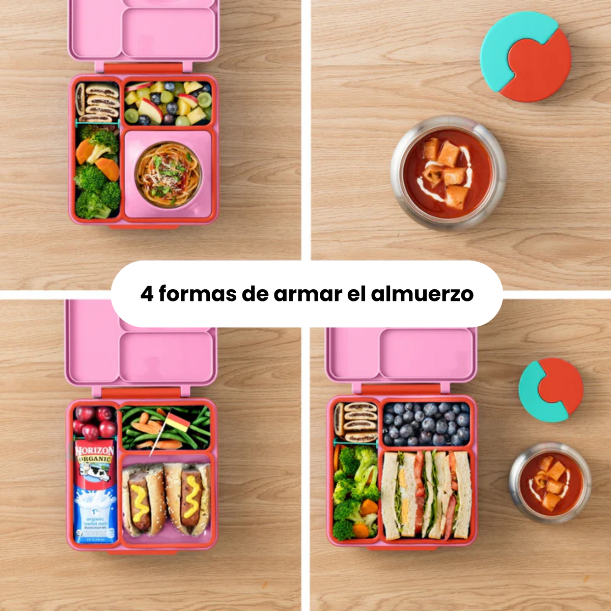OmieBox® – Lonchera Térmica Infantil con Termo Integrado -  Pink Berry | Omie