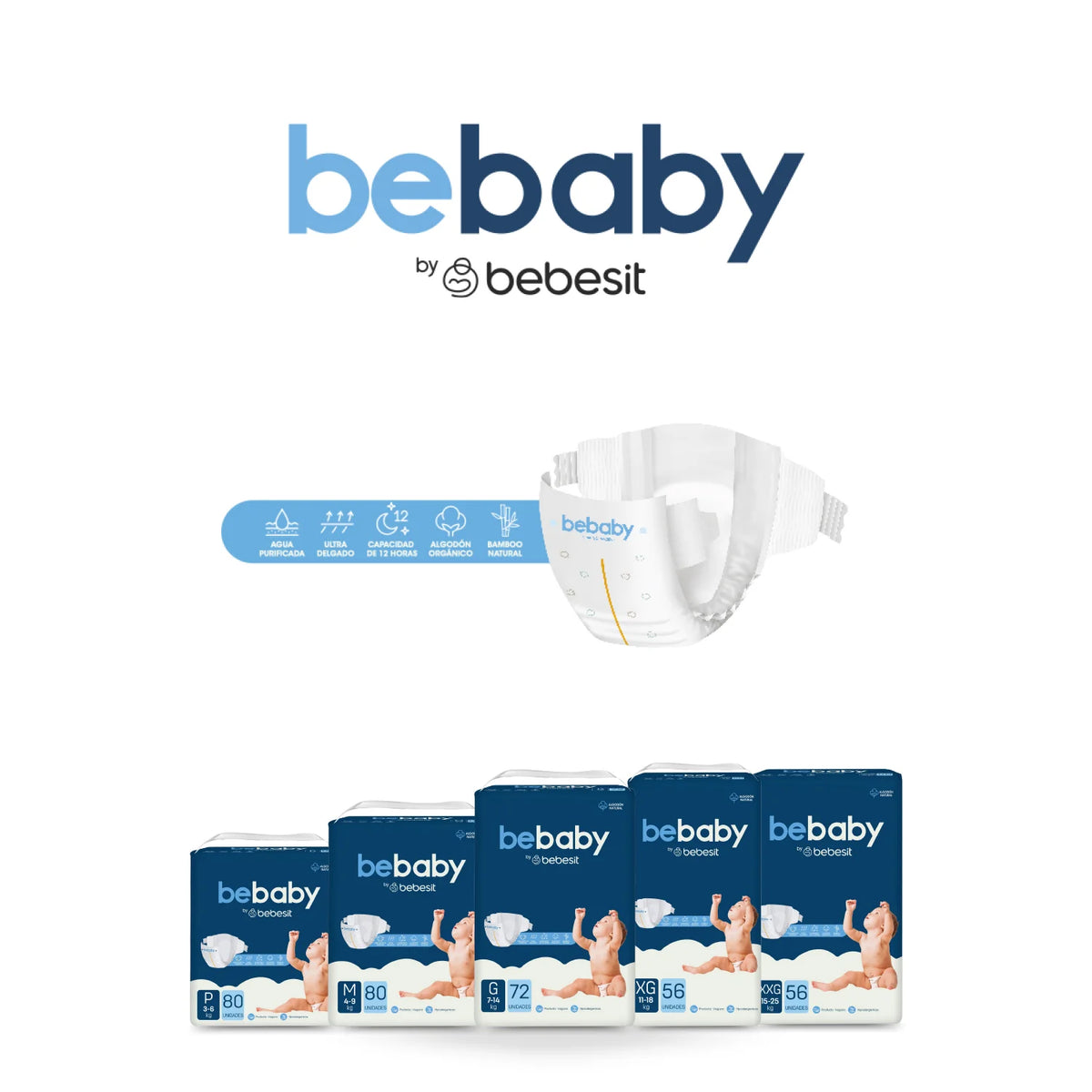 Pañales Bebaby Premium 72 Unidades | Bebesit