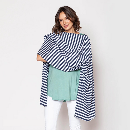 Pañuelo de Lactancia Multifuncional - Rayado Azul | Nala Maternity