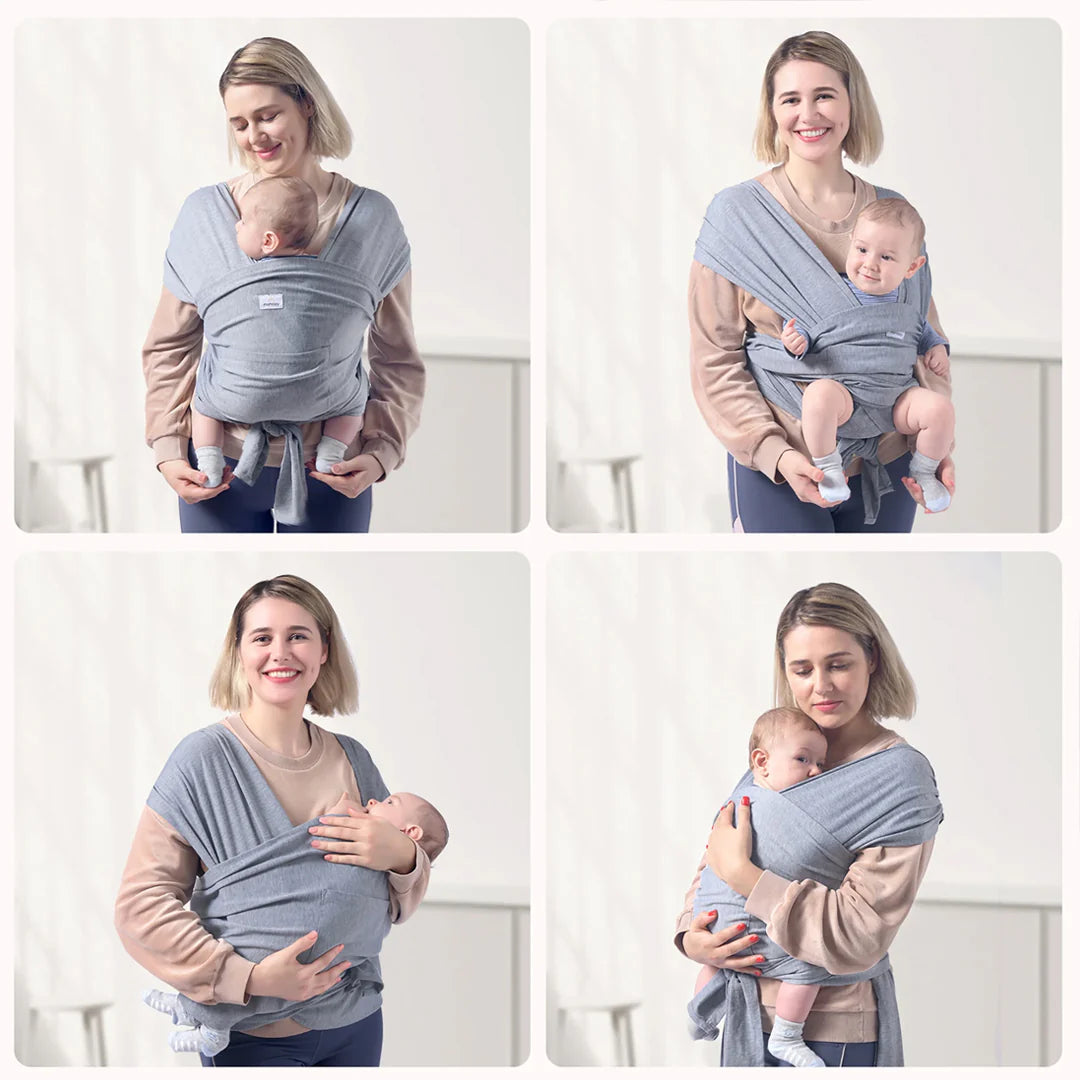 Portabebé Fular - Gris | MomCozy