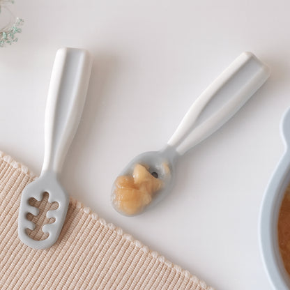 Set de 2 Pre-Cucharas de Aprendizaje para Bebé – +4 meses | Mamás Mateas