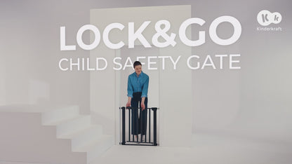 Puerta de Seguridad para Bebés y Niños Lock & Go - Madera | Kinderkraft