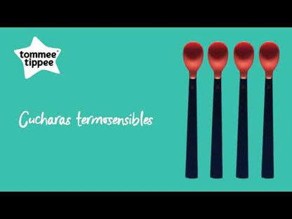Set 4 Cucharas Alimentación HeatSense con Sensor de Temperatura | Tommee Tippee